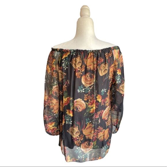 Floral Off / On Shoulder Silk Blouse - Picture 3 of 10